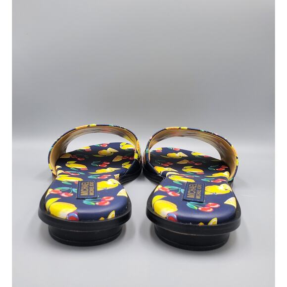 NIB Michael Kors Deanna Sequined Fruit Print Slide Sandal Navy Multi Size 7M - Picture 13 of 16